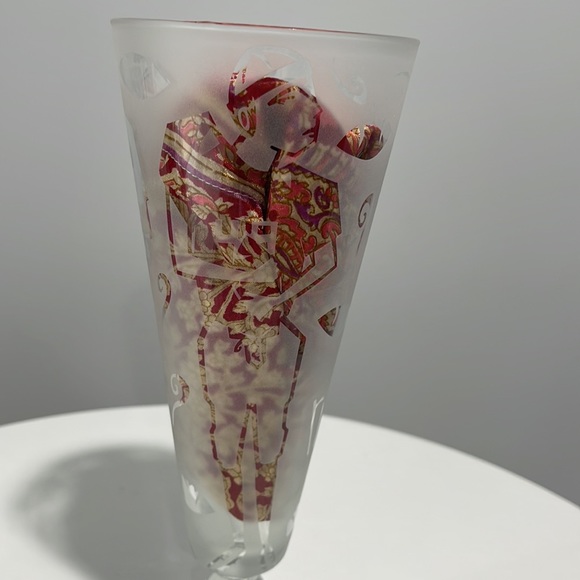 Football Player Pilsner Beer Frosted Stem Glass Libbey Vintage 1990s - Picture 4 of 11